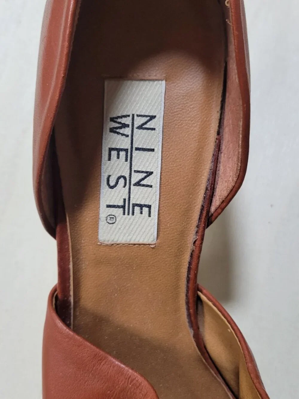 Nine West Brown Leather Cut-Out Pumps [Item #SP12]